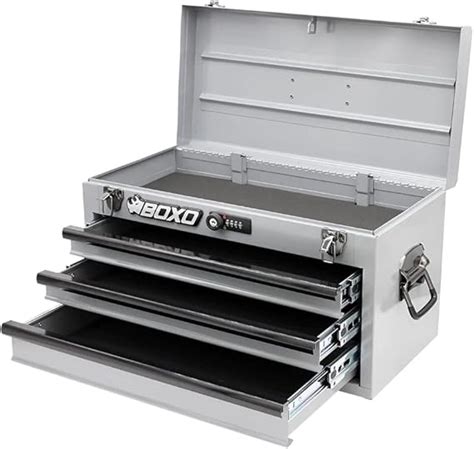 let box gray steel|Boxo USA Hand Carry Tool Box 3.